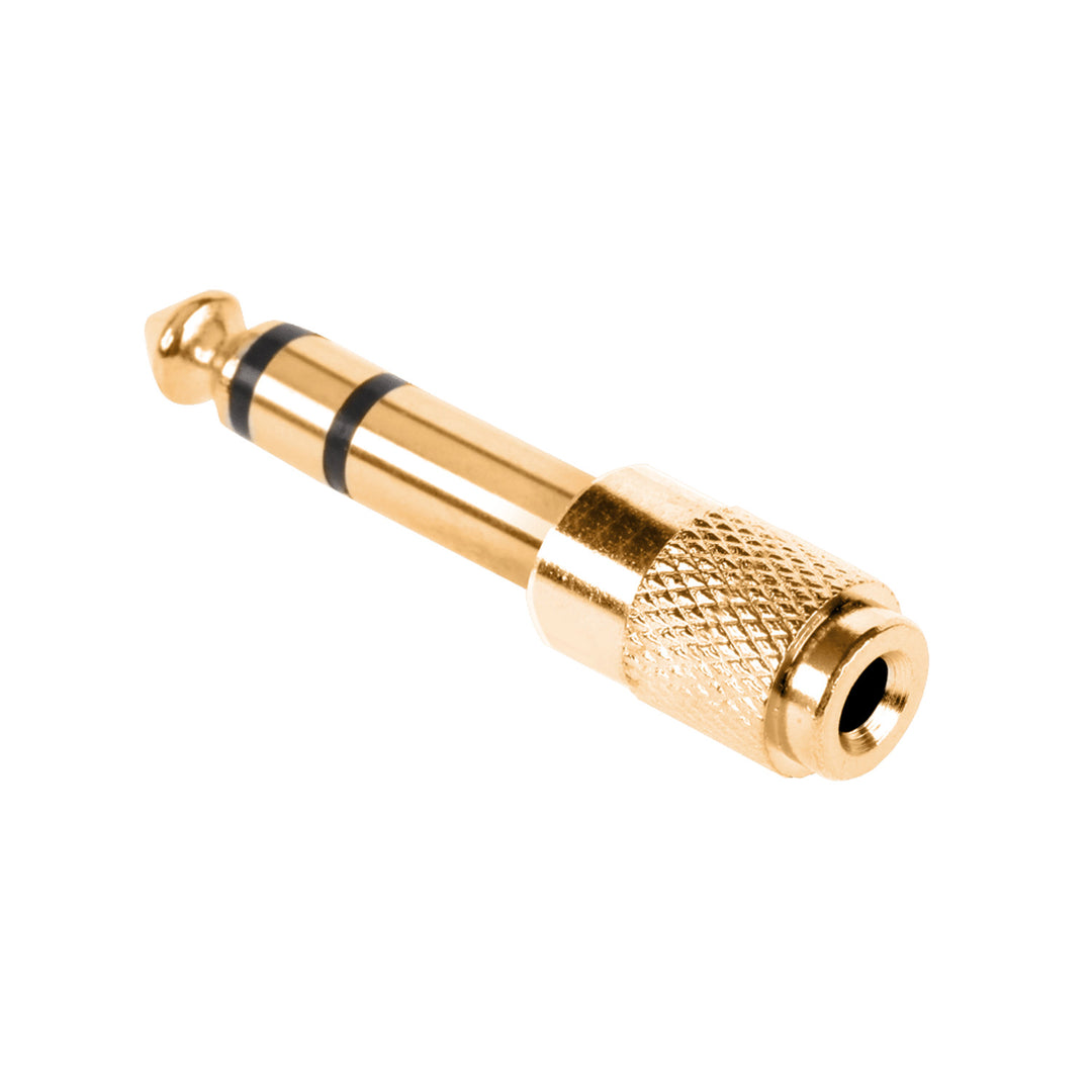Redukce 6,3mm jack konektor - 3,5mm jack zásuvka zlatá stereofonní