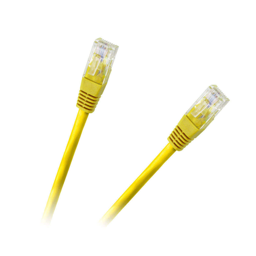 Patchcord UTP kabel 8c 1,5m CCA žlutý pro síťové aplikace KPO2779E-1.5