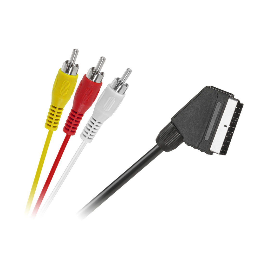 EURO kabel 3 x RCA 1,5 m pro přenos zvuku a obrazu