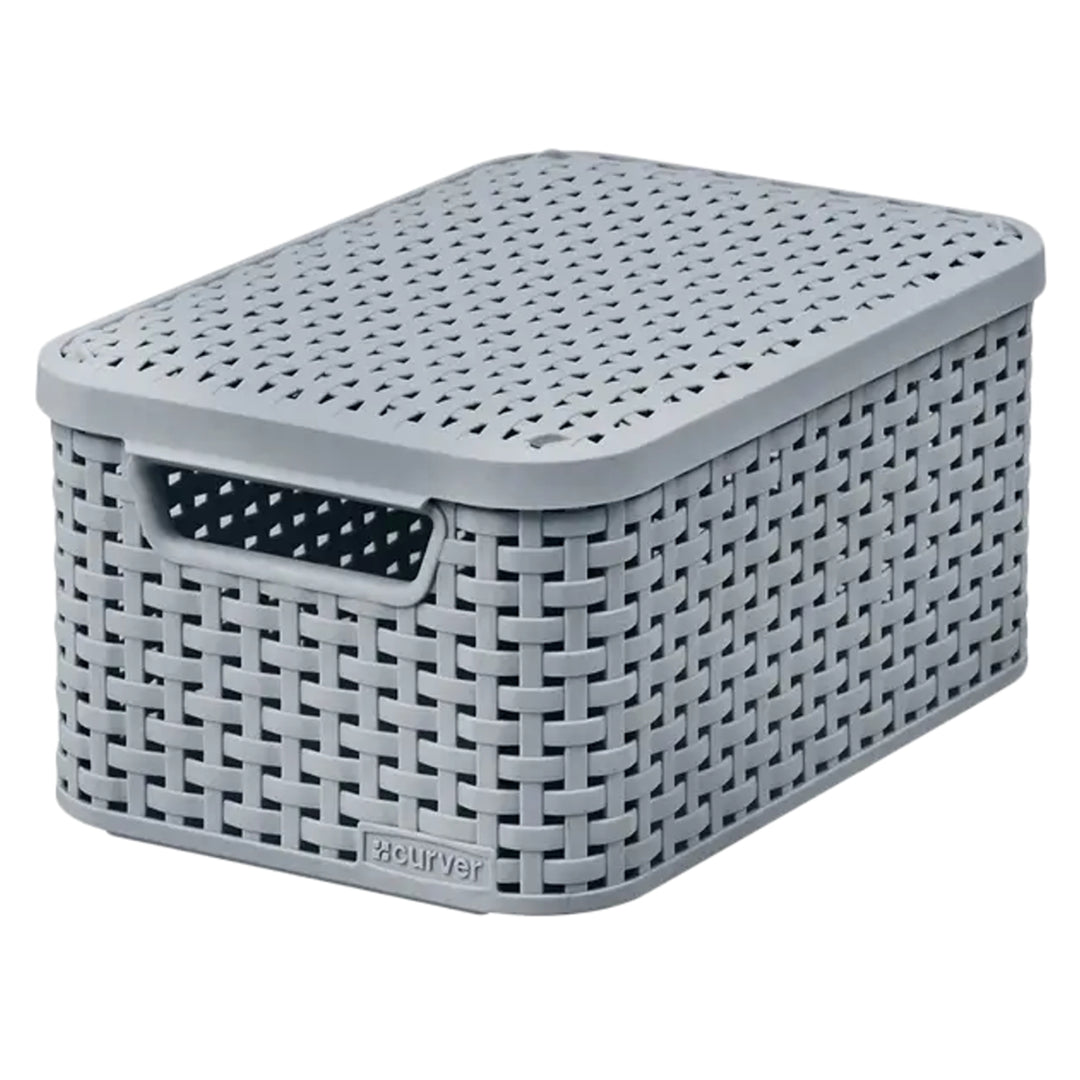 Obloukový koš s víkem, víceúčelový, 6 litrů, světle šedý, Style S