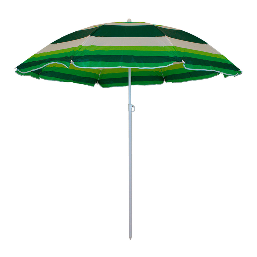 Zahradní slunečník Master Grill&Party, průměr 180 cm, bílé a zelené pruhy, JKB03