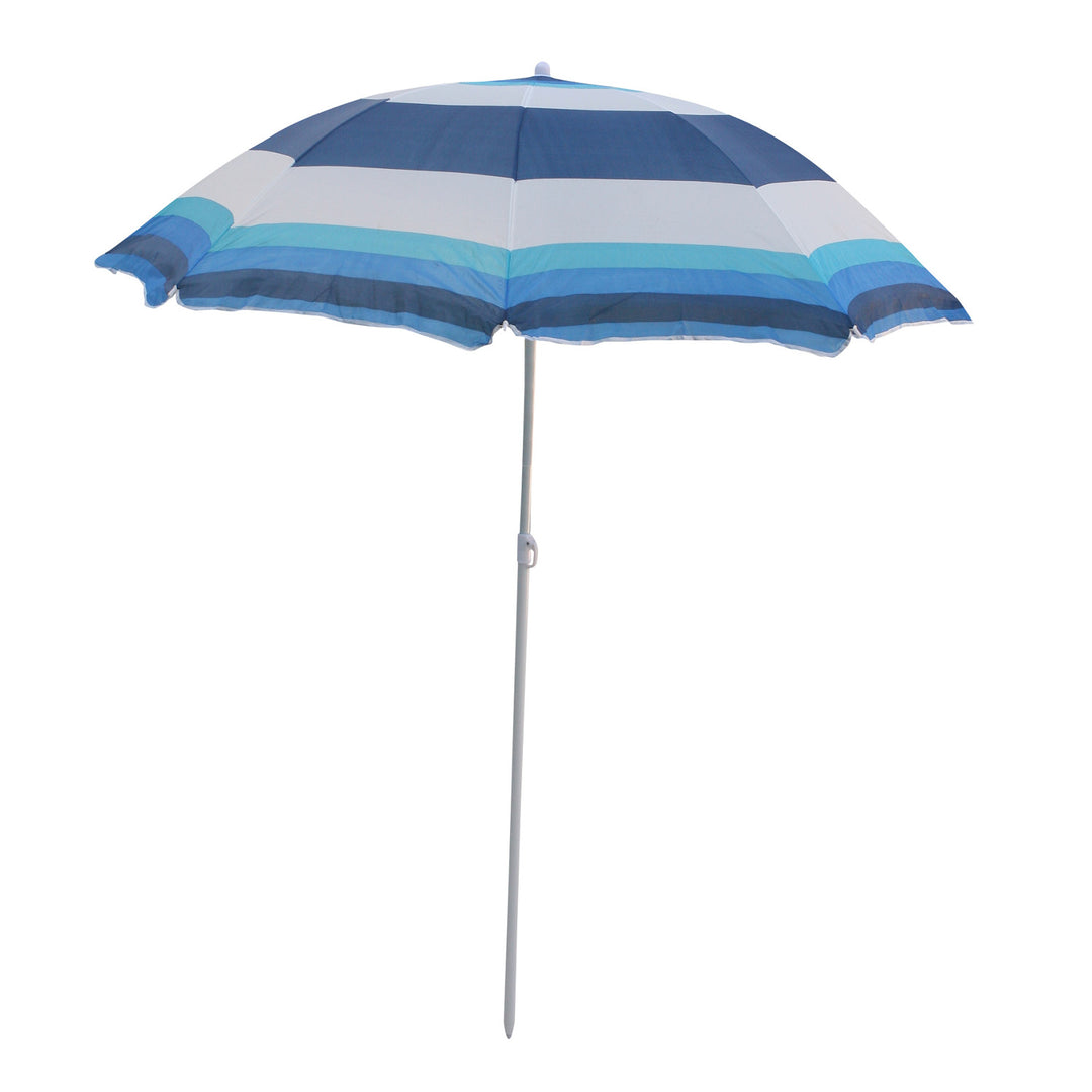 Zahradní slunečník Master Grill&Party, průměr 180 cm, bílo modrý s námořnickými pruhy, JKB04