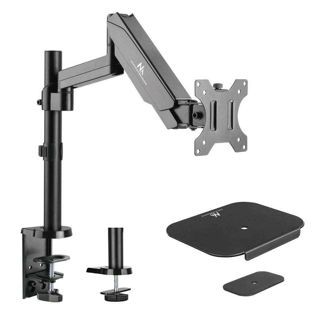 Držák monitoru Maclean, dvojité rameno, s plynovou pružinou, 17"-32", 8 kg, MC-775 + MC-929