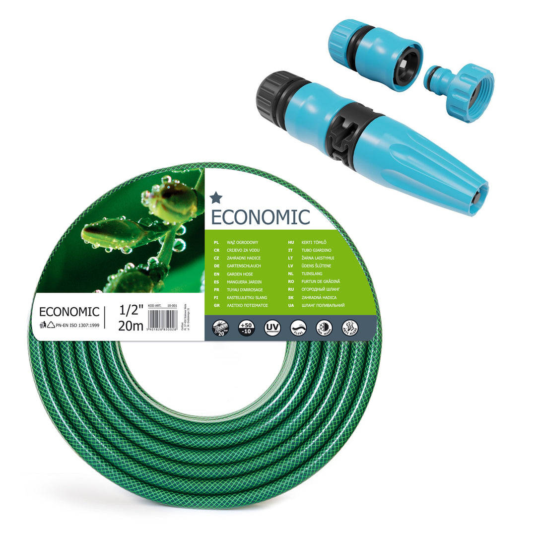 Zahradní hadice Cellfast Economic 1/2" 20 m + zavlažovač