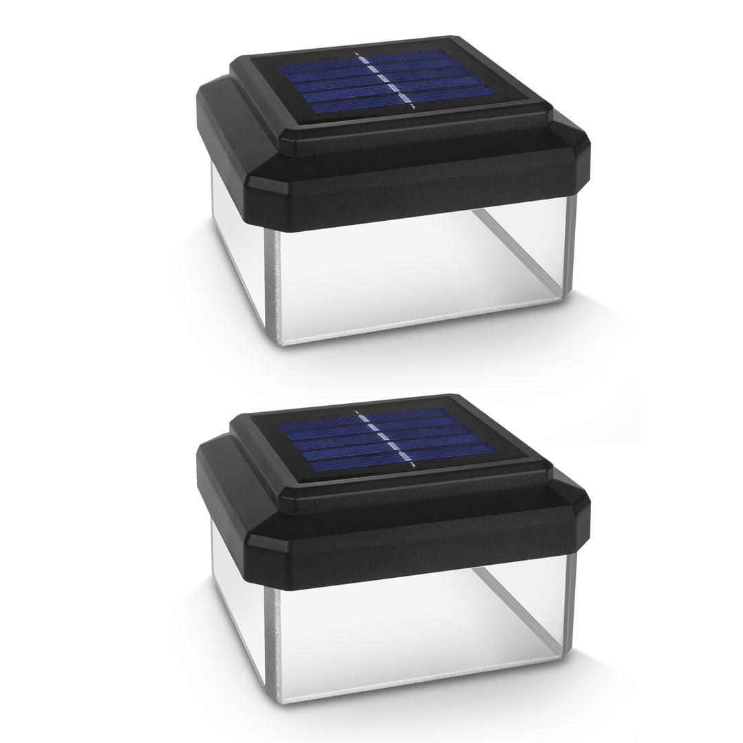 2x GreenBlue solární LED světlo na stožár, 100x100mm, obálková stříška, GB128