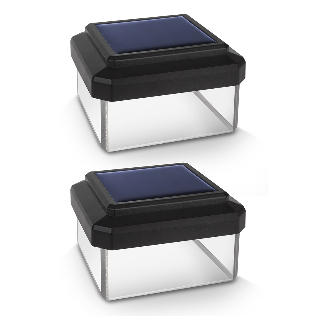 2x GreenBlue LED solární světlo na stožár, 80x80mm, obálková stříška, GB127
