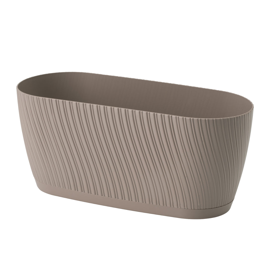 Forma-Plastová krabička, podlouhlá, s podstavcem, 27 cm, šedobéžová, Mika 27 Eco