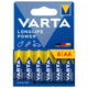 VARTA Longlife Power, 6 alkalických baterií AA, LR06, 1,5 V