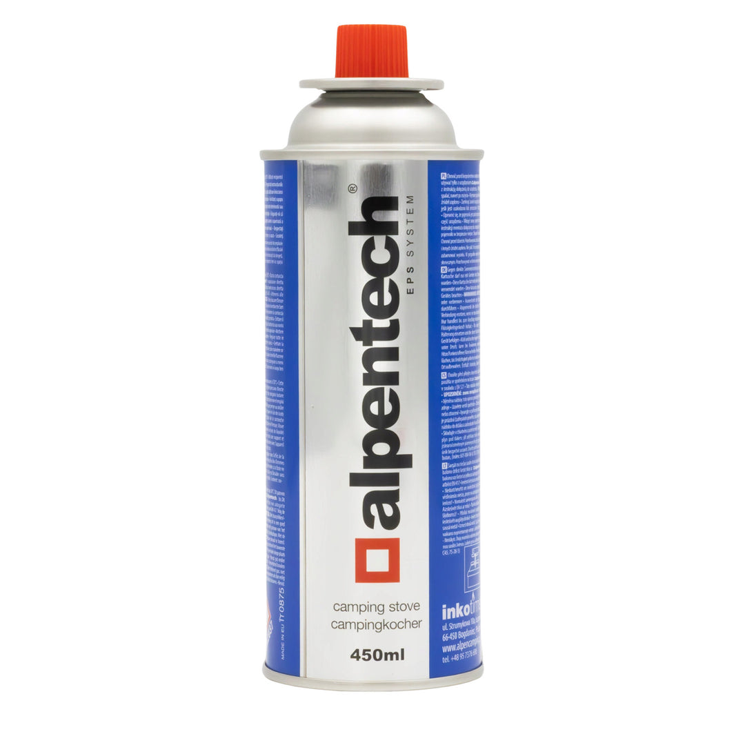 Plynová kartuše Alpentech 450 ml, vyhovuje EN417, izobutan, systém EPS, IK301