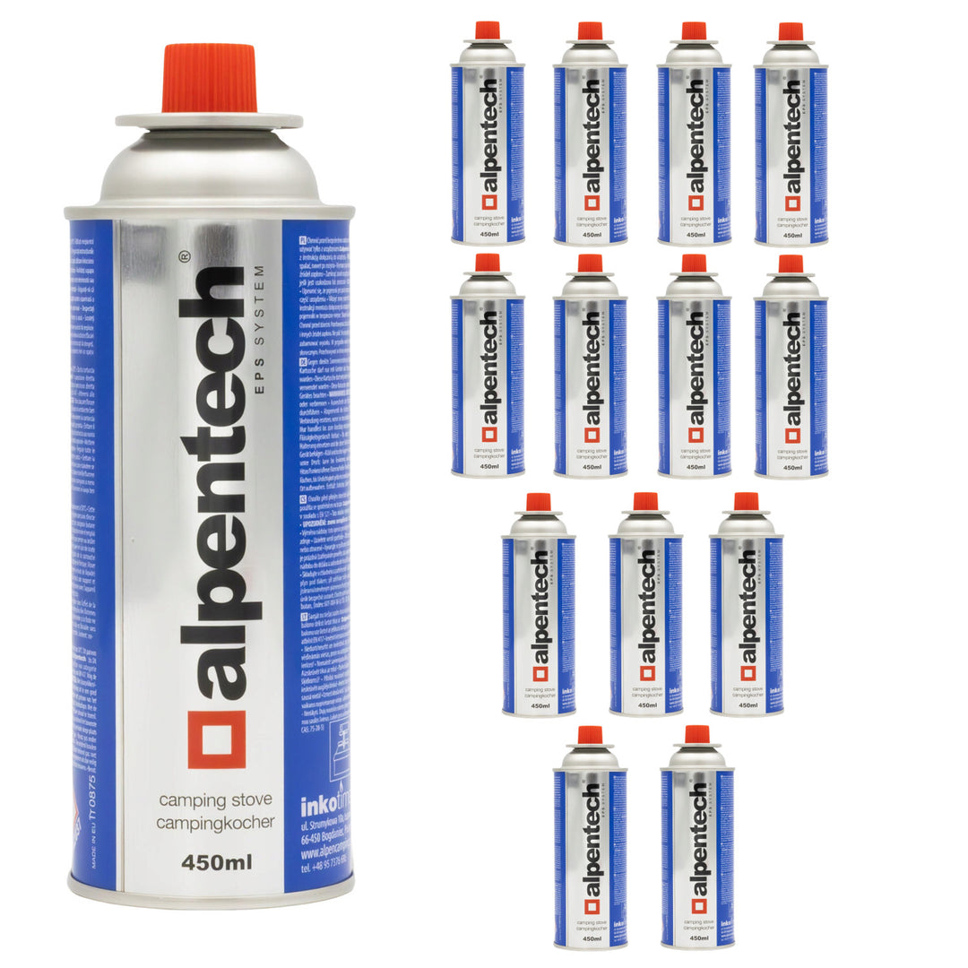 Alpentech 450ml plynová kartuše, vyhovuje EN417, izobutan, systém EPS, IK301, 14 kusů