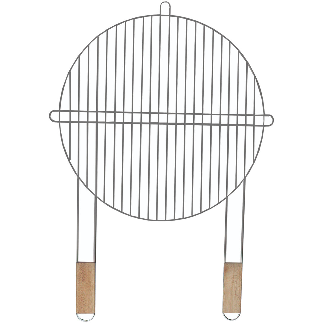 Kulatý grilovací rošt Master Grill & Party, chromovaná ocel, dřevěné rukojeti, 51 cm, MG257