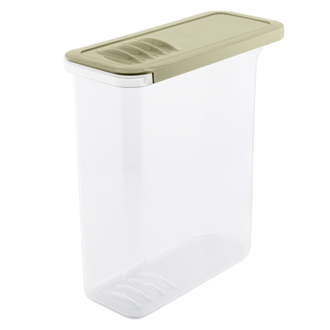 Dóza na potraviny BranQ, 2,5 l, průhledná, olivově zelené víko, Shark