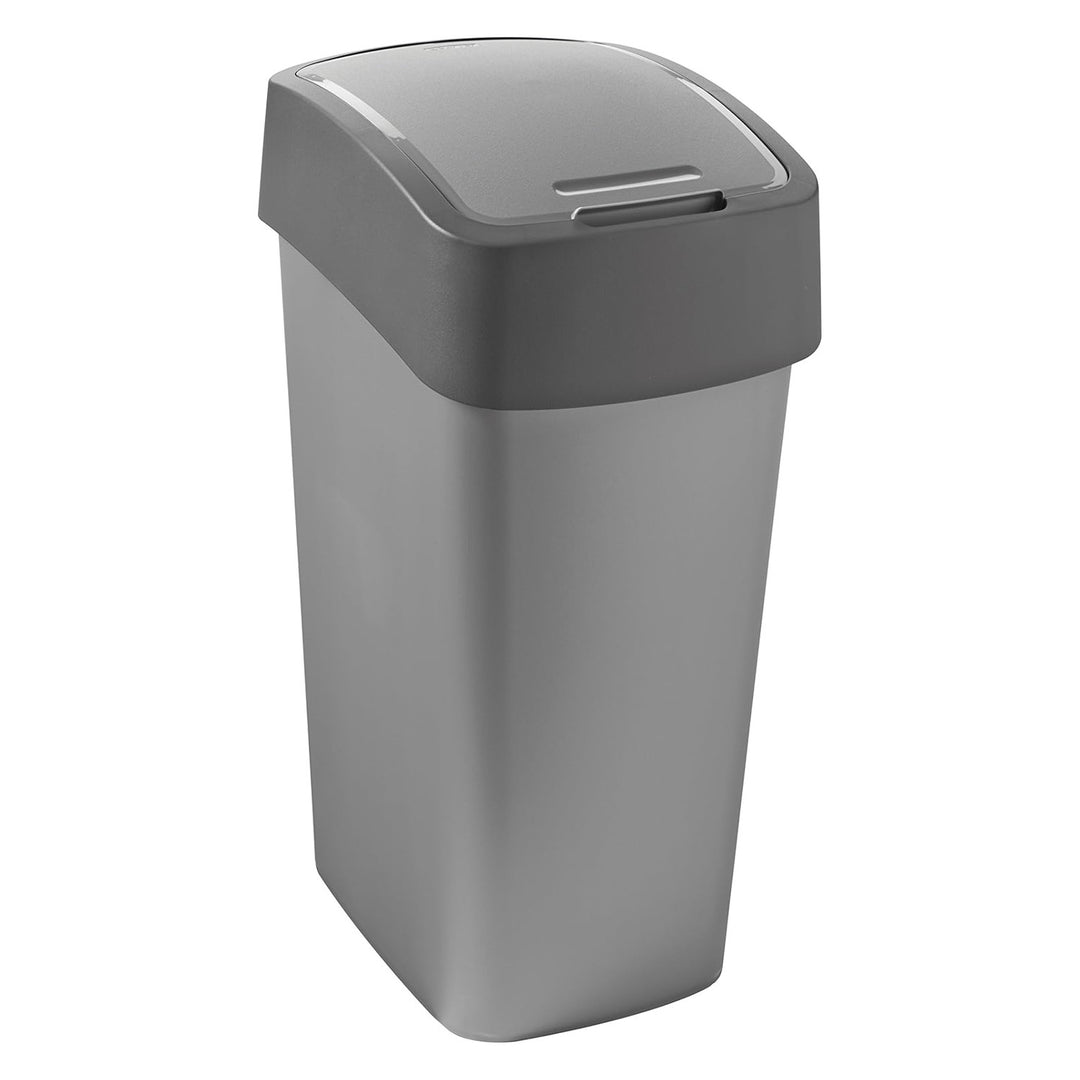 Odpadkový koš Curver, s víkem, výklopný, 45 l, šedý, Flip Bin