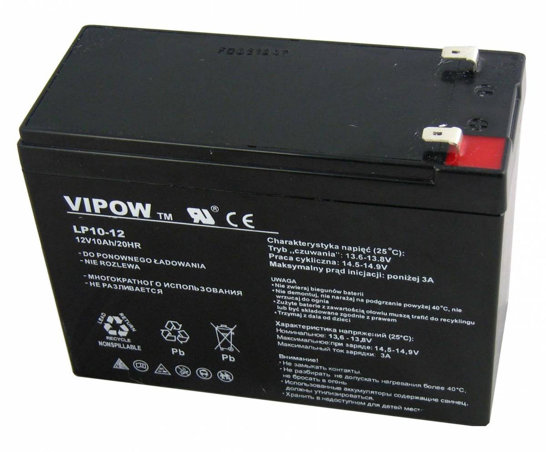 Bezúdržbová gelová baterie Vipow 12V 10Ah, dlouhá životnost
