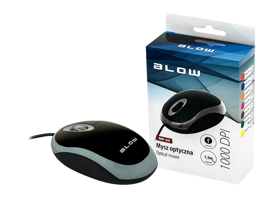 BLOW šedá optická počítačová myš USB MP-20 PC/laptop