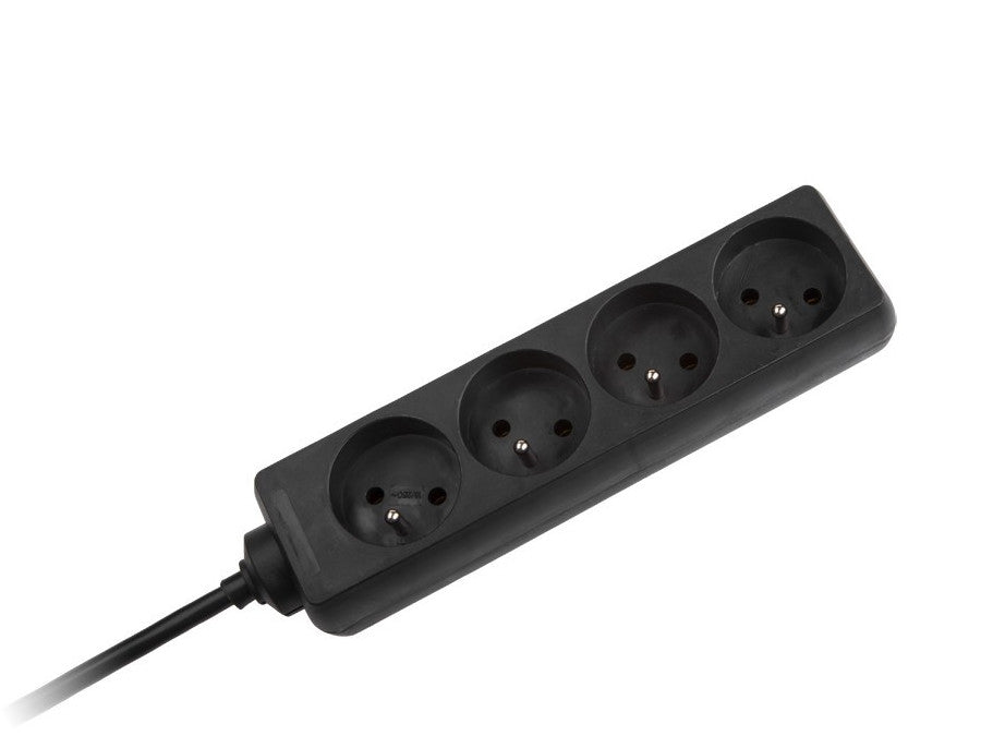 Prodlužovací kabel, 4 zásuvky, 3m, 1,5mm, Kemot, černý pásek