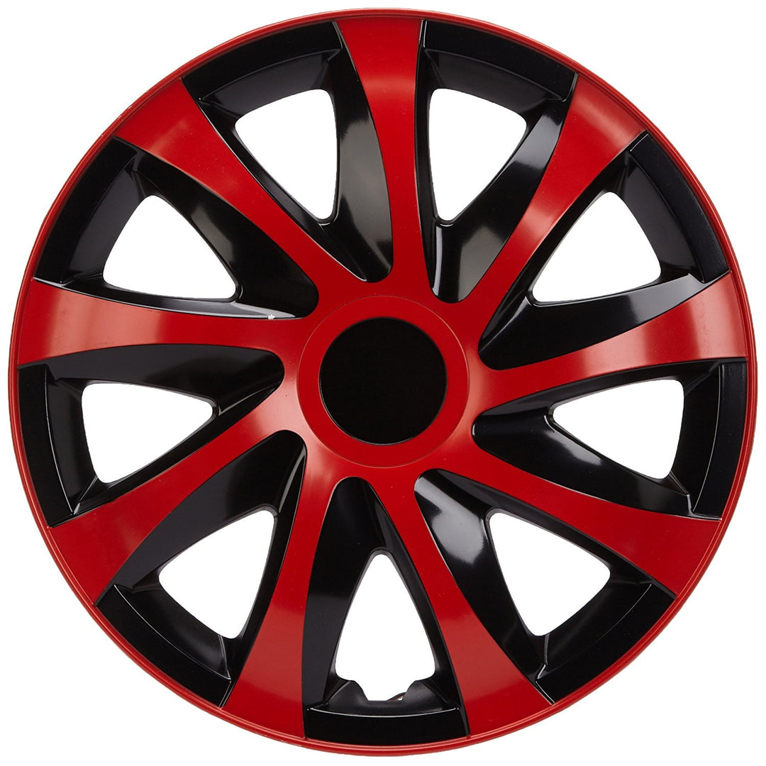 Poklice na kola 15" NRM DRACO červeno-černé, 4 kusy