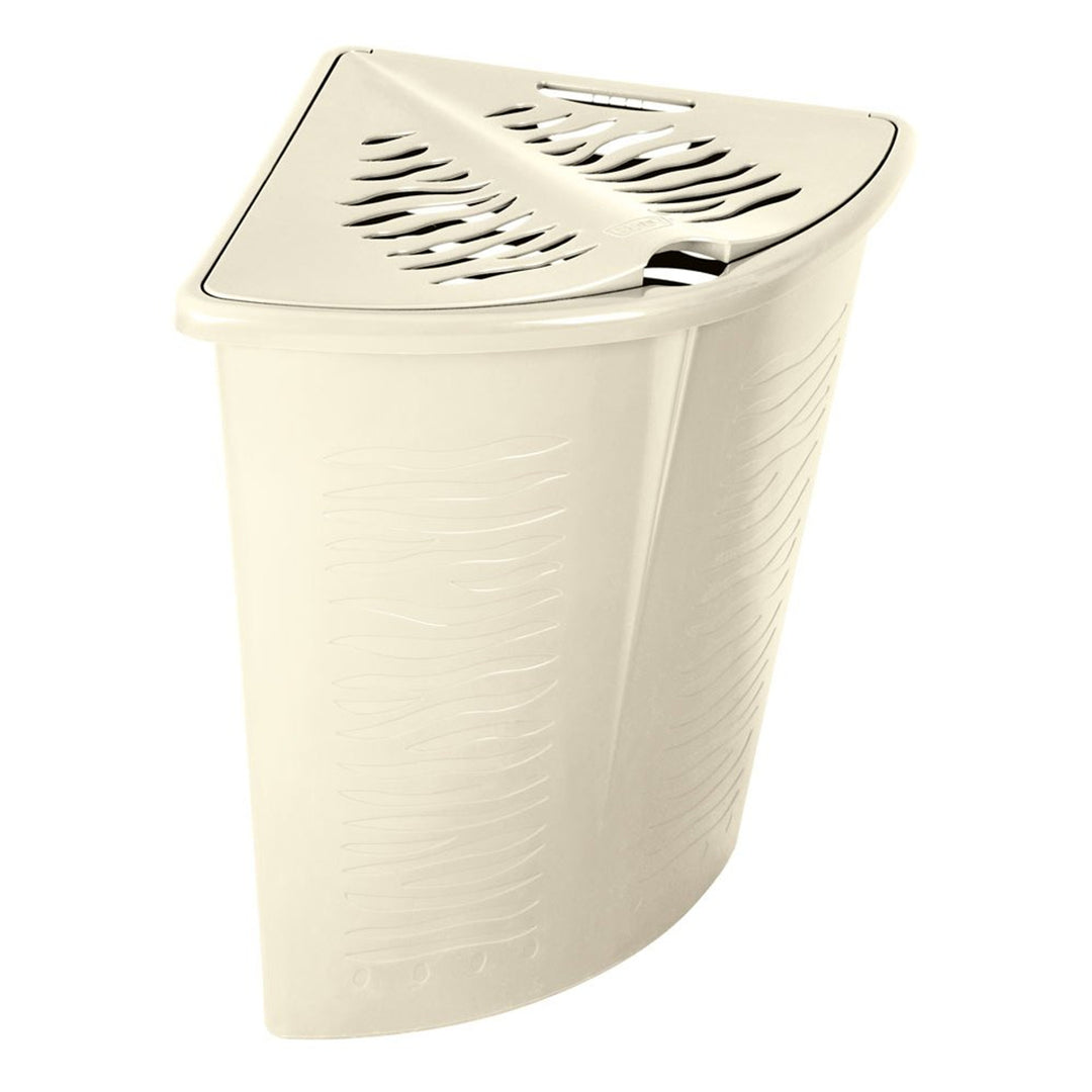 BranQ - Rohový koš na prádlo 45L | Zebra beige | rohový koš na prádlo | plastový