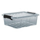 Odpadkový koš s víkem Plast Team Home Box 1,6 l transparentní šedý