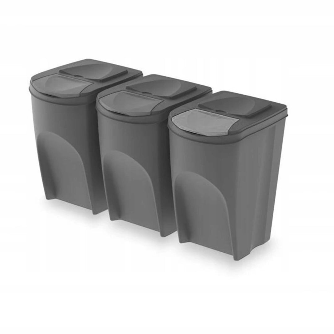 Sada segregačních košů 3x35L Sortibox IKWB35S3-405U - šedá