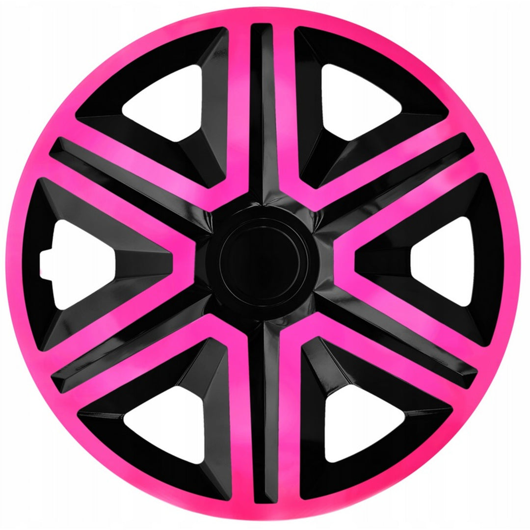 Poklice na kola 16" NRM ACTION DOUBLECOLOR, černá a růžová, 4 kusy