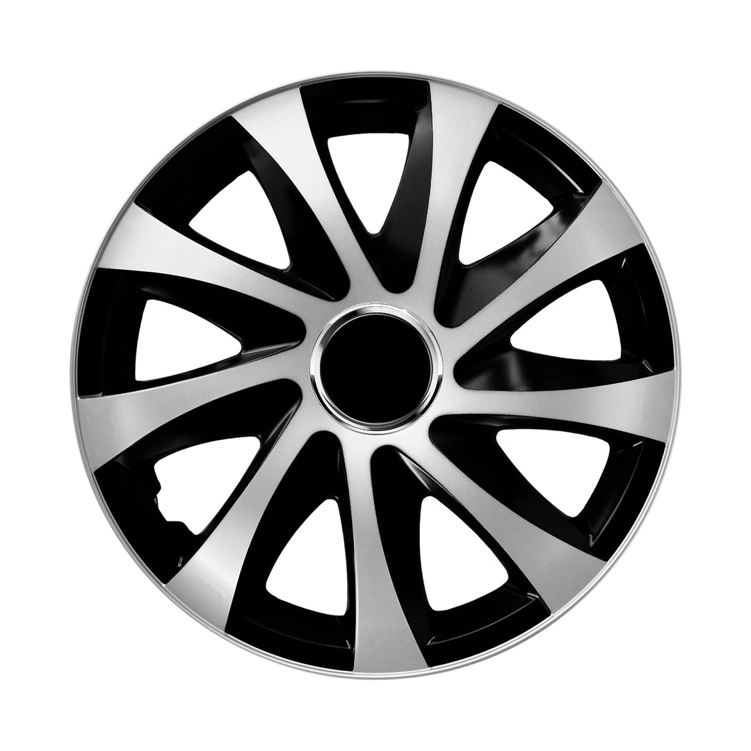 Poklice na kola 13" NRM EXTRA DRIFT, stříbro-černé - 4 kusy