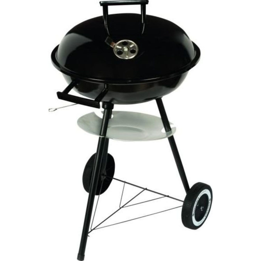 Master Grill MG913 - na dřevěné uhlí s víkem, kolečky a spodní policí, zahradní gril