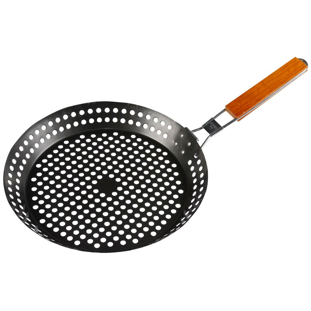 Pánev pro grilování bez tuku, nepřilnavá vrstva, děrovaná o průměru 30 cm