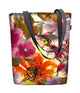 Sunny Taška přes rameno se zipem Dámská nákupní taška 36x40 cm (vhodná pro formát A4) Tote Bag Látková taška s motivem zahrady
