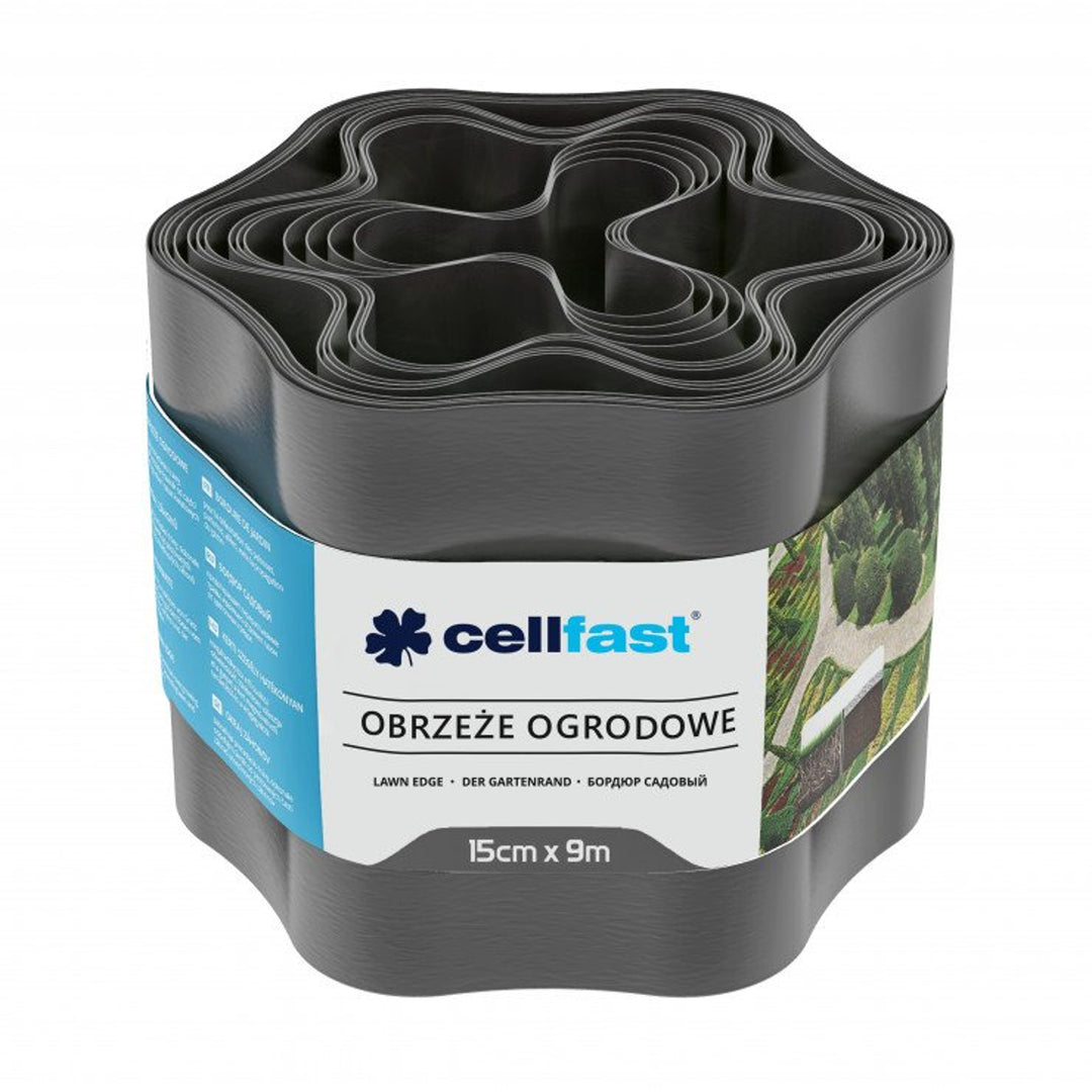 Zahradní obruby 15 cm x 9 m Cellfast - grafitová barva