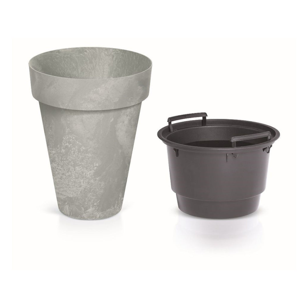 Kulatý květináč s betonovým efektem Cube Slim DCUS355E-422U