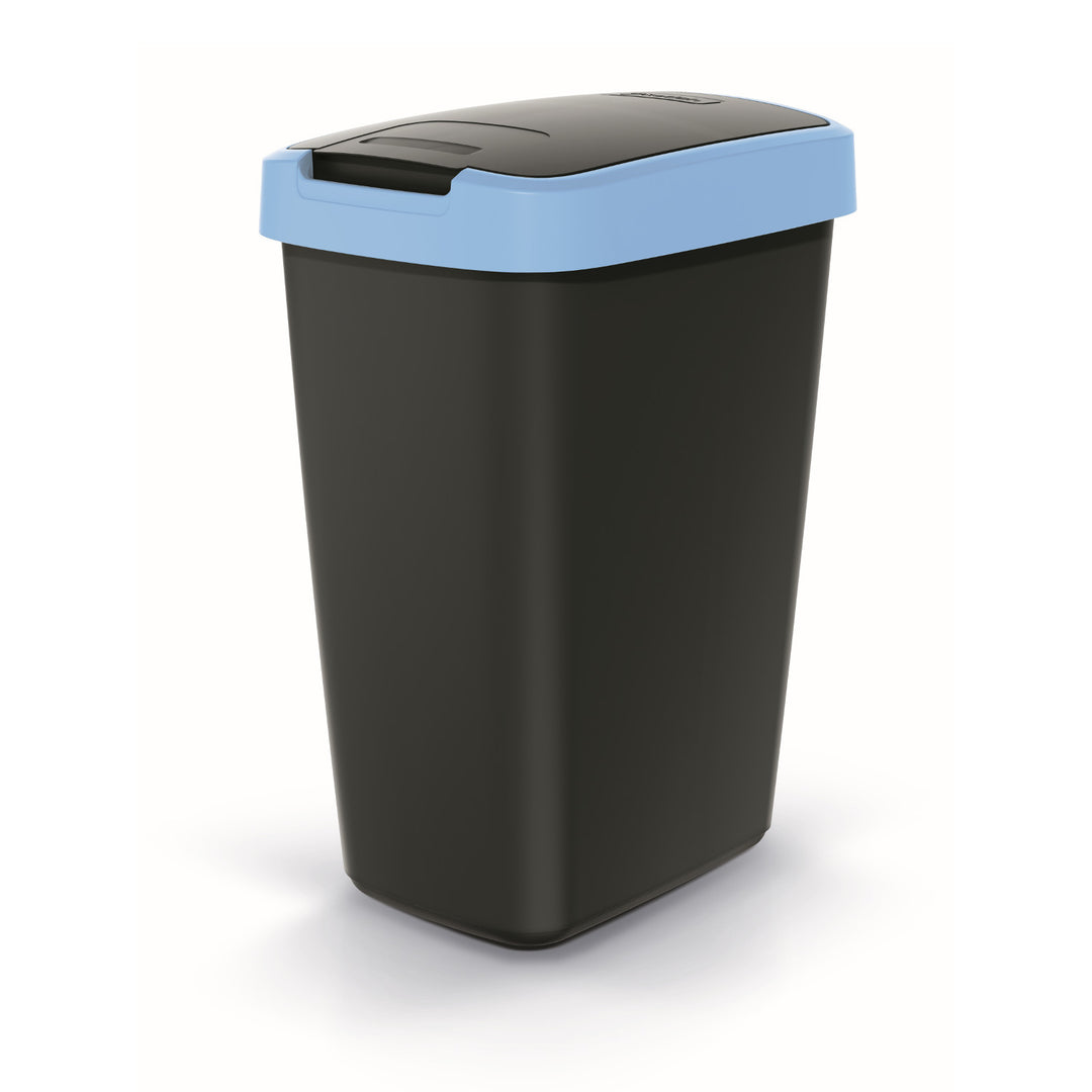Odpadkový koš Keden COMPACTA Q 12 l - černý s modrým okrajem