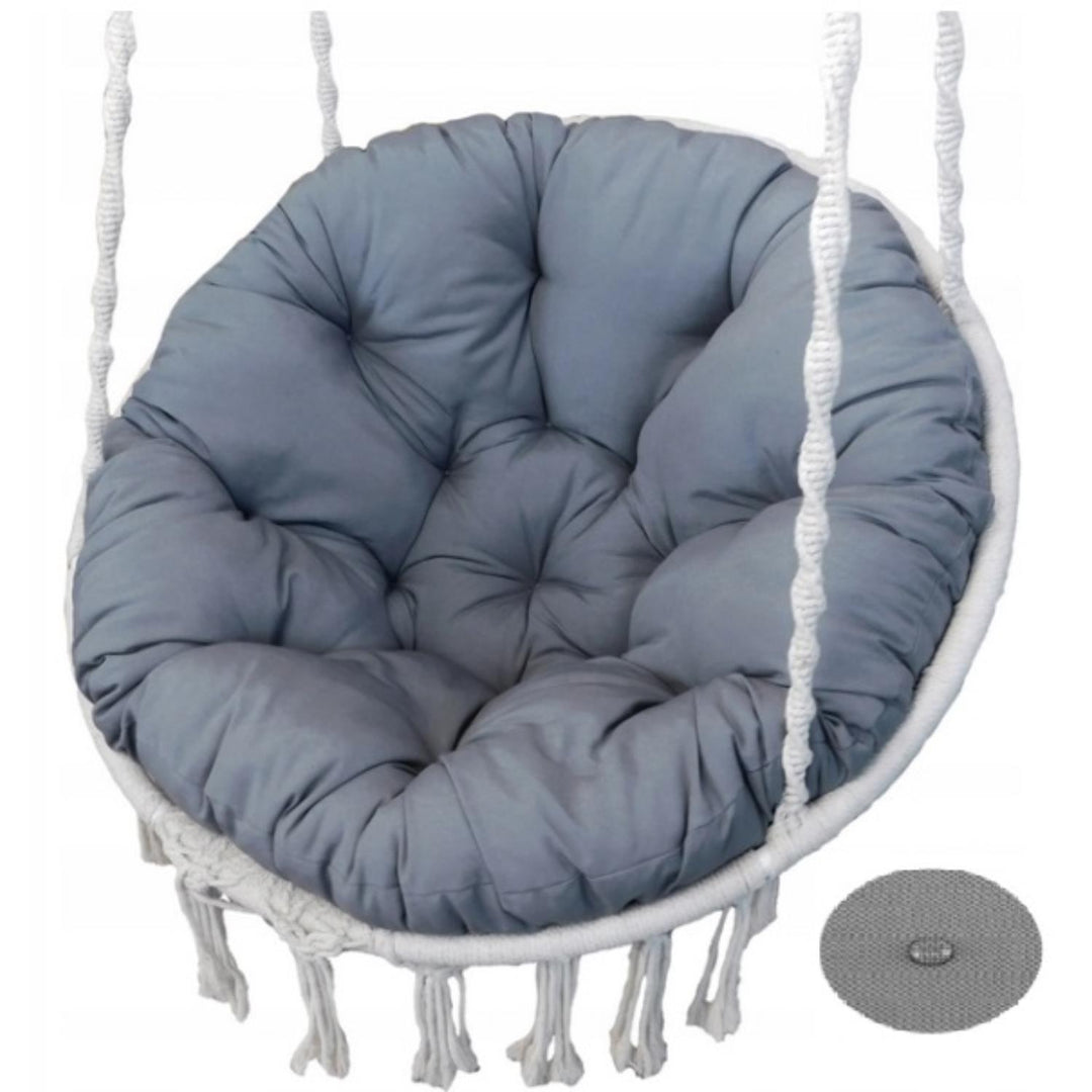 Šedý zahradní polštář pro houpačku Čapí hnízdo 90 cm