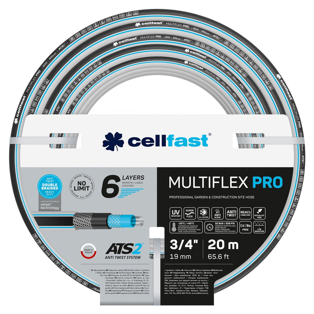 CELLFAST 13-820 MULTIFLEX PRO ATS2 3/4" zahradní hadice 20 m 6vrstvá