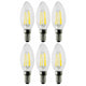 6x Maclean, žárovka LED E14, 6W, 230V, WW teplá bílá 3000K, 806lm, retro edisonová dekorativní svíčka C35, MCE286