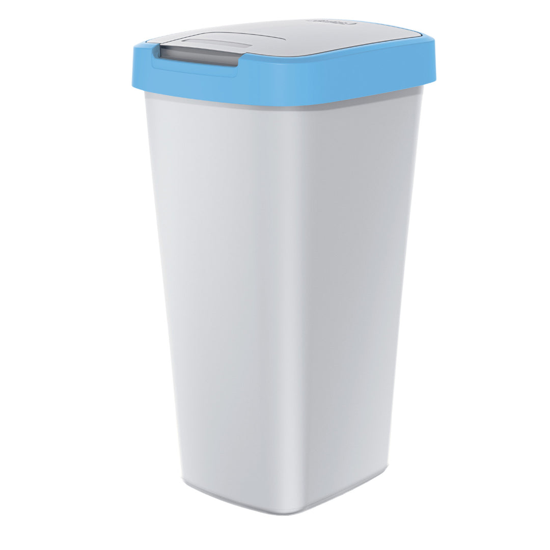 Odpadkový koš 25 l KEDEN COMPACTA Q - barva popela se světle modrým rámem