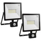 2x LED reflektor se senzorem pohybu Maclean, tenký 50W, 4000lm, teplá bílá (3000K), IP44, MCE650 WW PIR