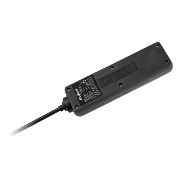 Prodlužovací kabel Rebel, 3 zásuvky, 1,5 m, s vypínačem, černý, URZ3197-1.5
