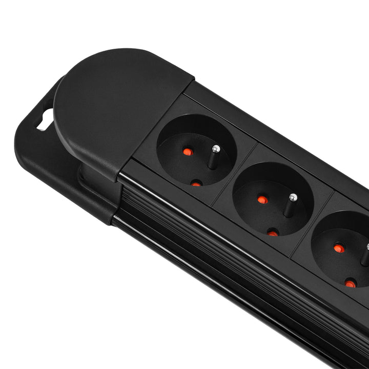 Napájecí lišta Maclean, prodlužovací kabel s 10 zásuvkami, 2 spínači, ochranou proti přetížení a signalizací přetížení, 3680 W, MCE10