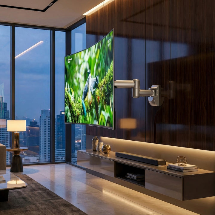 Držák na televizor nebo monitor Maclean, univerzální, max. VESA 200x200, 23-50", 30 kg, stříbrný, MC-503A S