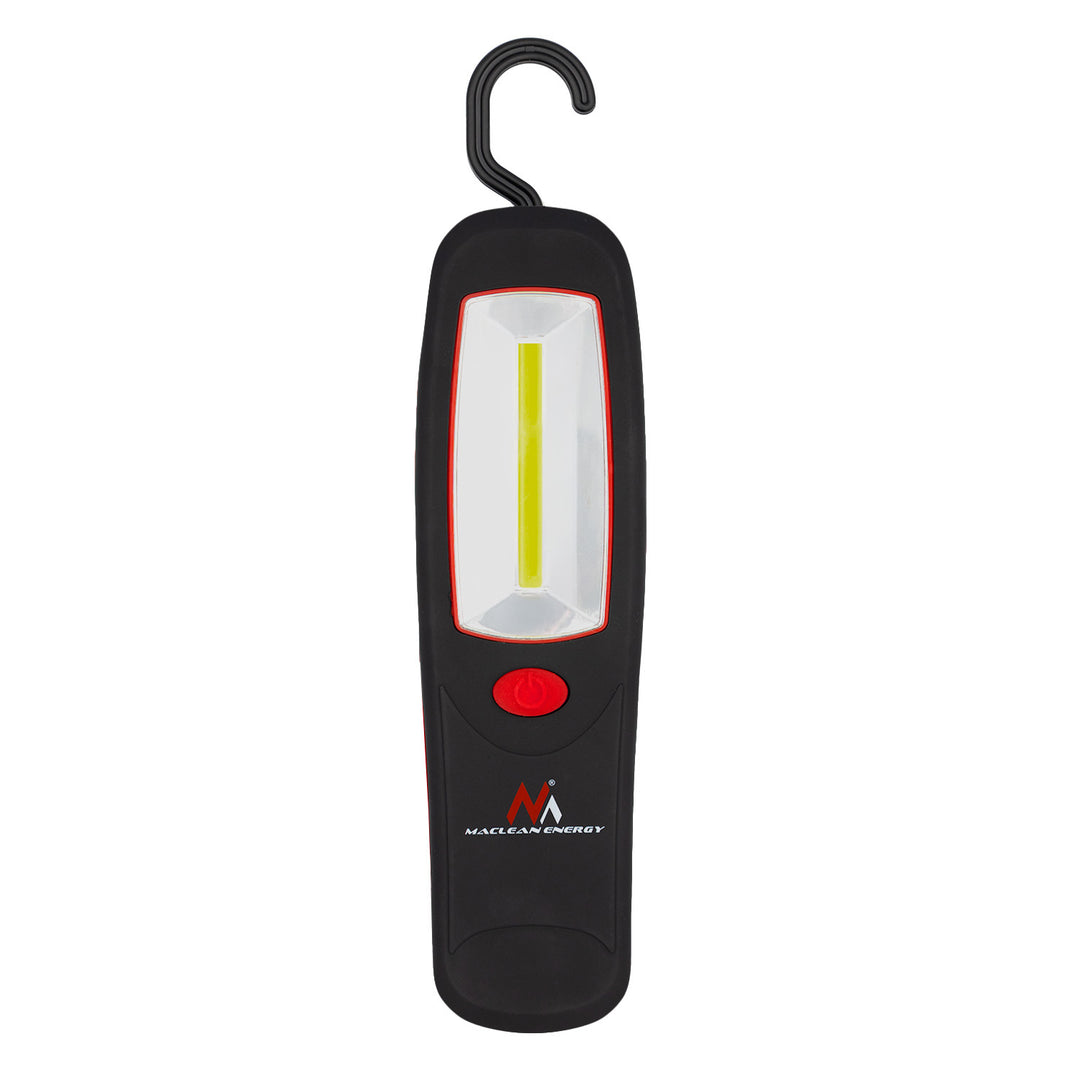 Dílenská lampa COB LED Maclean, magnet, háček, 3xAA, MCE03