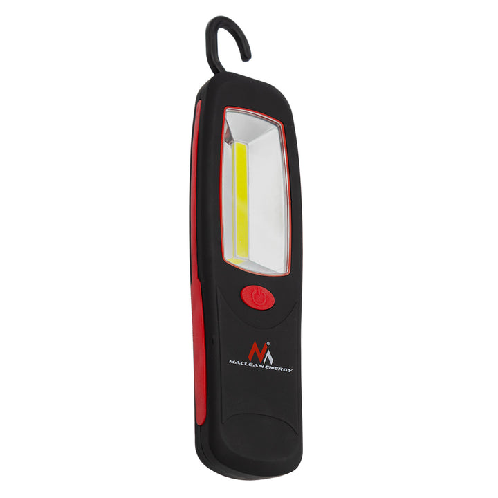 Dílenská lampa COB LED Maclean, magnet, háček, 3xAA, MCE03