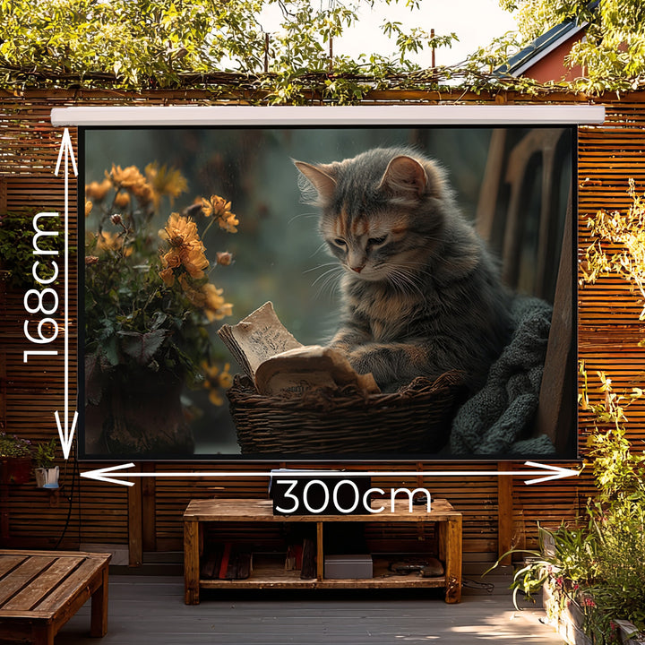 Promítací plátno elektrické  135'' 300x168cm 16:9 na dálkové ovládání a ovladač na stěnu  Maclean MC-561