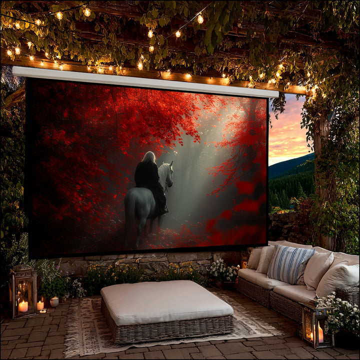 Promítací plátno elektrické  135'' 300x168cm 16:9 na dálkové ovládání a ovladač na stěnu  Maclean MC-561