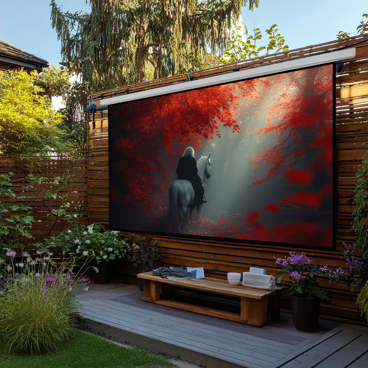 Promítací plátno elektrické  135'' 300x168cm 16:9 na dálkové ovládání a ovladač na stěnu  Maclean MC-561