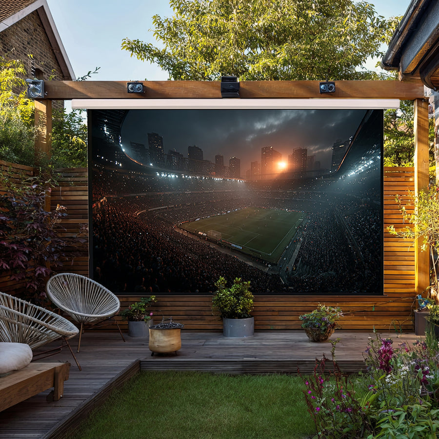 Promítací plátno elektrické  135'' 300x168cm 16:9 na dálkové ovládání a ovladač na stěnu  Maclean MC-561