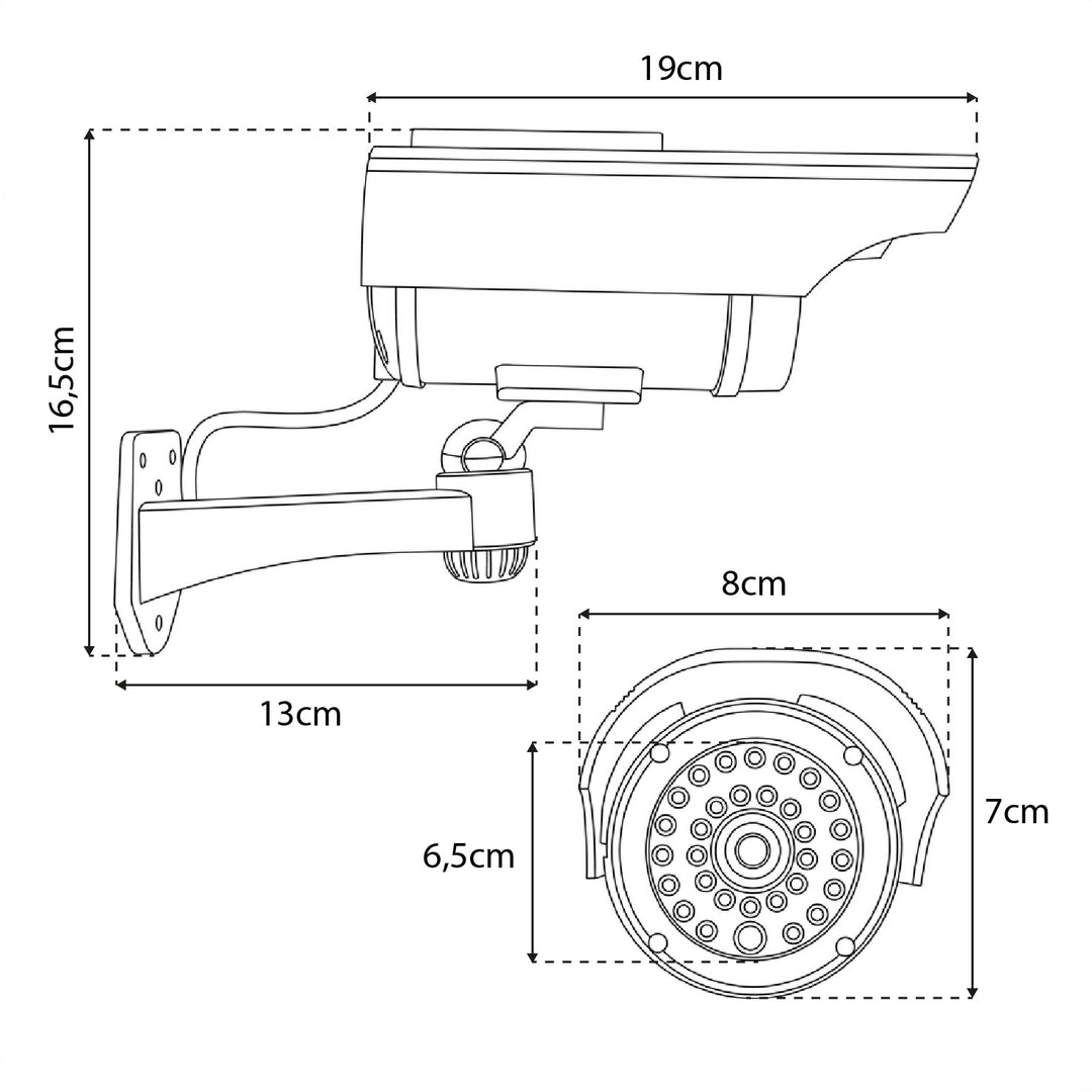 Imitace kamery SOL1200 Solární blikající dioda solární panel nebo 2 baterie AAA