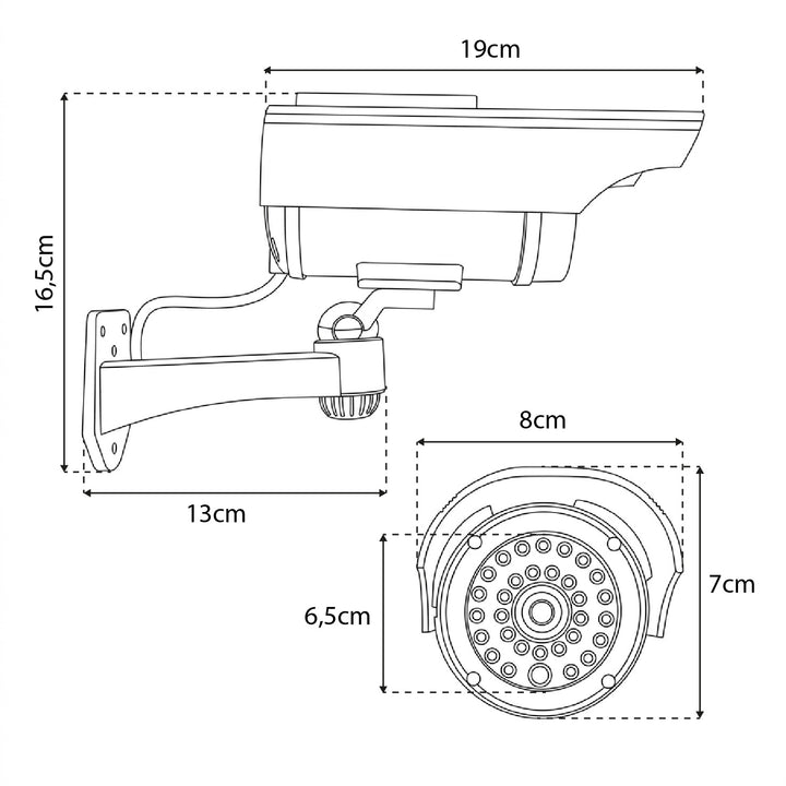Imitace kamery SOL1200 Solární blikající dioda solární panel nebo 2 baterie AAA