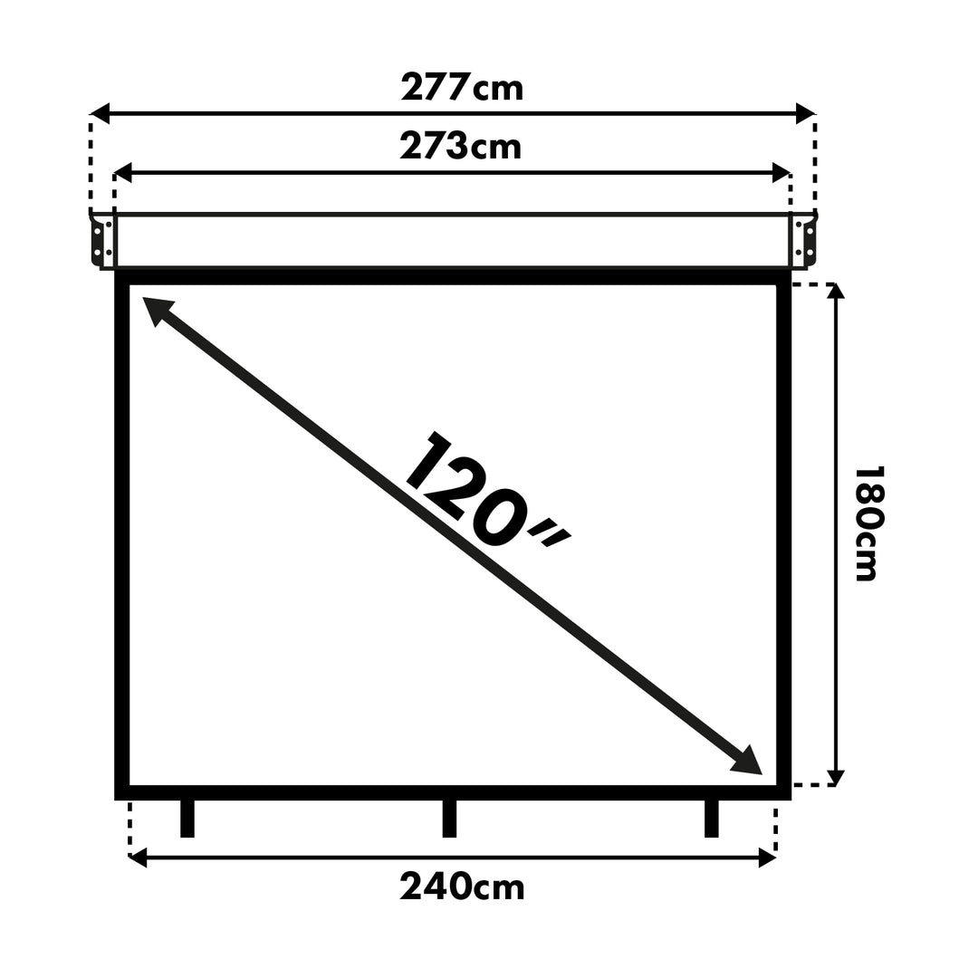 Promítací plátno Maclean, elektrické, na stěnu nebo strop, 120'', 240 × 180, 4:3, MC-593
