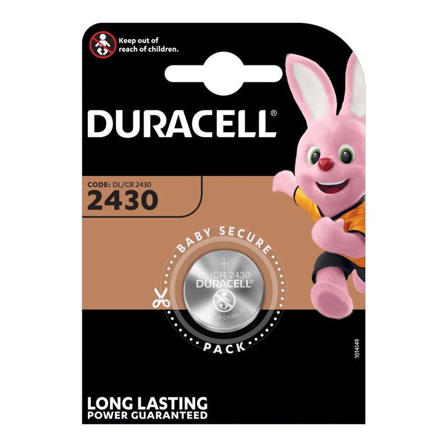 Lithiová baterie 3V Duracell CR2430 průměr 24,5 mm výška 3 mm